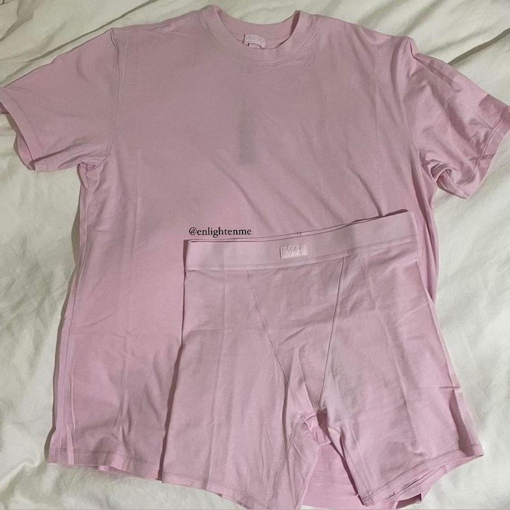 Skims Boyfriend Set in Cherry Blossom